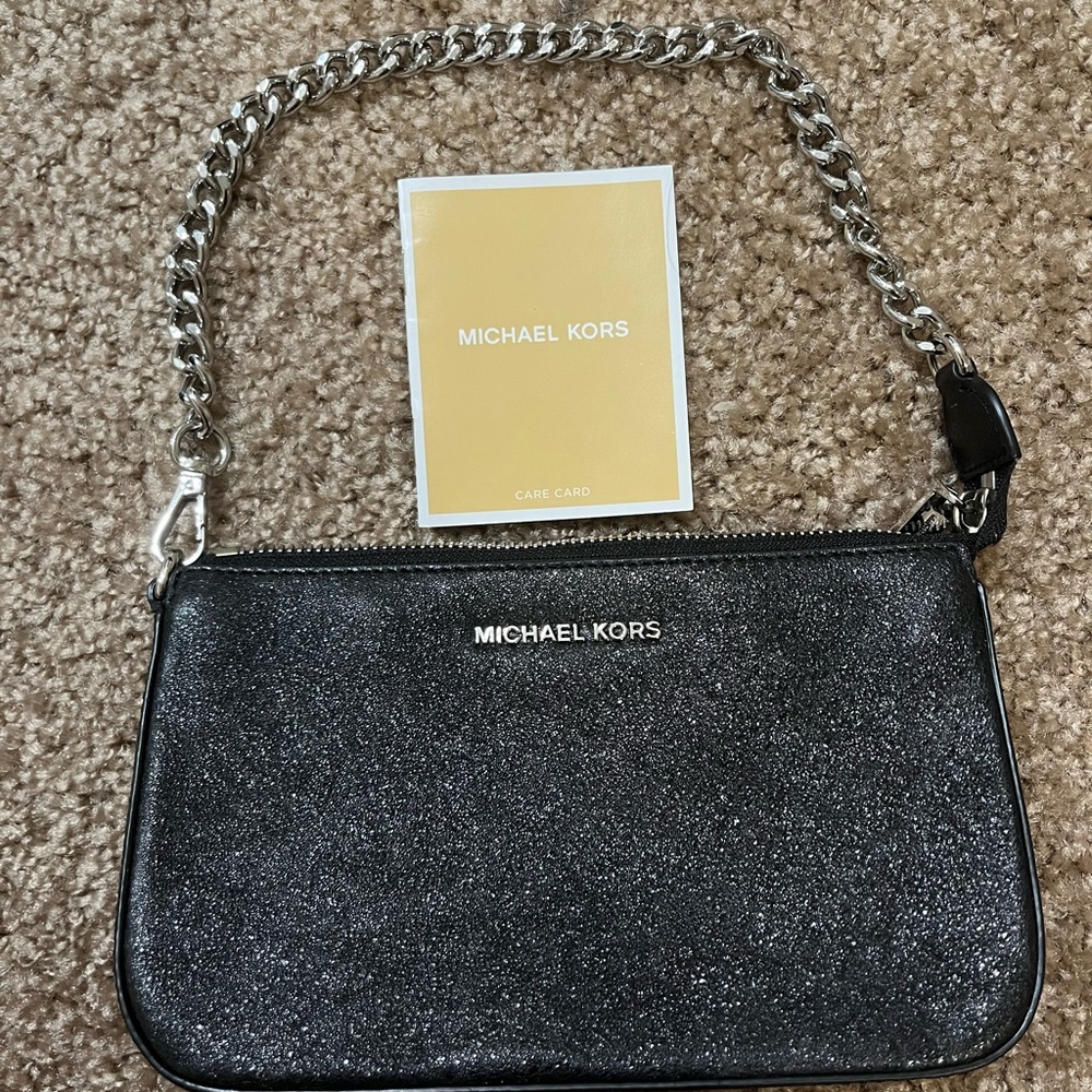 Michael Kors small black glitter handbag